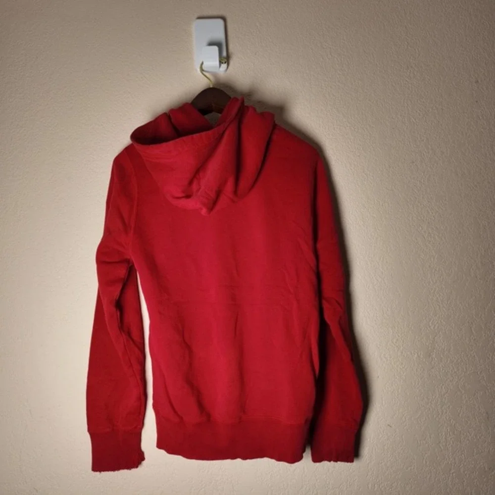 Vintage Nike Hoodie‎ Y2K Red White Embroidered Big Logo Spellout Size 2XL